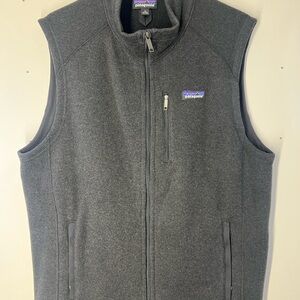 Patagonia Charcoal Sleeveless Fleece Sweater Vest NWOT